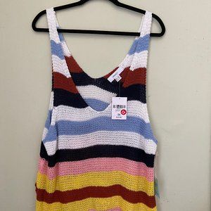 FOREVER 21 KNITTED BEACH COVERUP TANK TOP